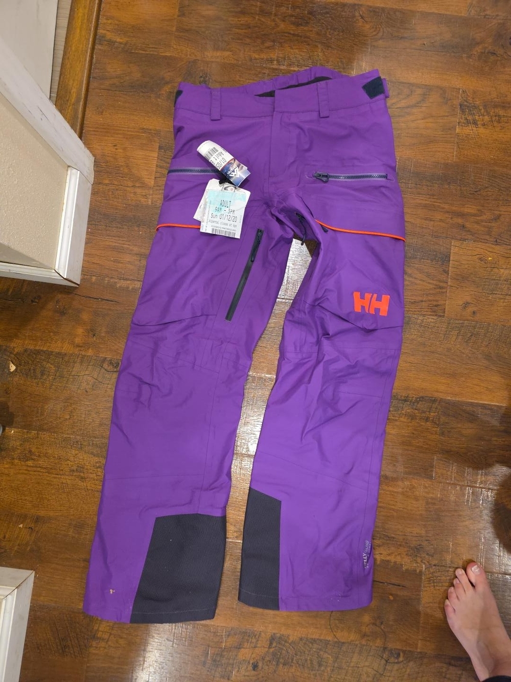 Helly Hansen Purple Ski Pants with Orange Logo